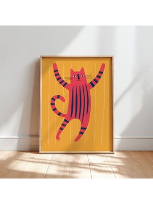 Ninastore Renkli Kedi Temalı Çocuk Odası Duvar Baskısı: Eklektik Çocuk Odası Duvar Sanatı (Dijital Indirme)