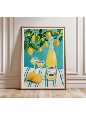 Ninastore Limon Duvar Sanatı Baskısı Akdeniz Mutfağı Posteri Turunçgil Tablosu Yaz Limoncello Sanat Eseri Renk