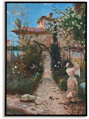 Ninastore Bahçe Çamaşırhanesi Tablosu Posteri Bahçe Çamaşırhanesi Tablosu Baskısı Duvar Sanatı Posteri Günlük