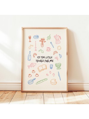 Ninastore Benim Için Küçük Şeyler Önemlidir Baskılı Pastel Vintage Yemek Posteri Kız Çocuk Ev Duvar Dekoru Çer