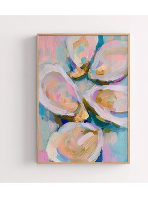 Ninastore Pastel Istiridye Kabuğu Sanat Baskısı: Soyut Kıyı Temalı Mutfak Dekorasyonu (Dijital Indirme)