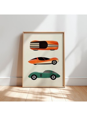Ninastore Retro Yarış Arabaları Baskısı: Vintage Motor Sporları Temalı Çocuk Odası Sanatı (Dijital Indirme)