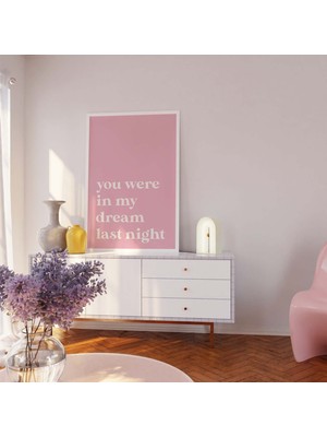 Ninastore Rüya Sözü Baskısı | Dijital Sanat Indirme | Minimalist Pembe Tipografi Yazdırılabilir Sanat Eseri