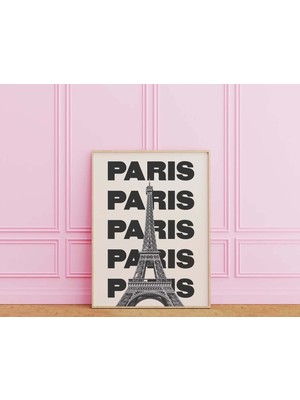 Ninastore Paris Fransa Seyahat Baskısı | Dijital Sanat Indirme | Siyah Beyaz Eyfel Kulesi Seyahat Sergisi Bask