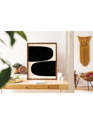 Ninastore Soyut Siyah Duvar Baskısı | Dijital Sanat Indirme | Orta Çağ Modern Minimalist Soyut Şekiller Yazdır