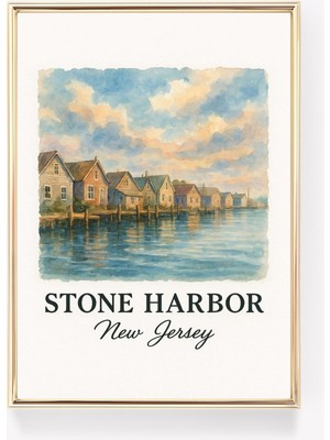Ninastore Stone Harbor Seyahat Posteri, New Jersey Duvar Sanatı, Vintage Baskı, Abd Hediye Dekorasyonu