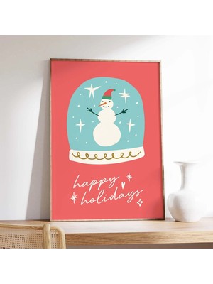 Ninastore Noel Kar Küresi Baskısı | Dijital Sanat Indirme | Trend Boho Noel Baskıları | Sevimli Tatil Duvar Sü