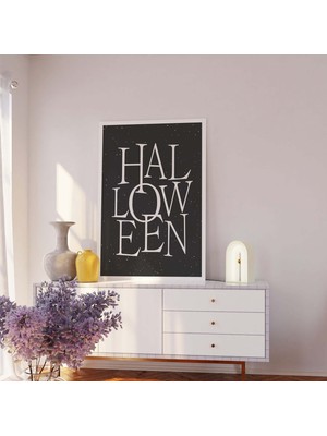 Ninastore Cadılar Bayramı Baskısı | Dijital Sanat Indirme | Minimalist Siyah Cadılar Bayramı Duvar Dekoru | Tr