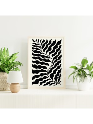 Ninastore Matisse Botanik Sergisi Baskısı | Dijital Sanat Indirme | Siyah Kağıt Kesimleri Fransız Soyut Baskı