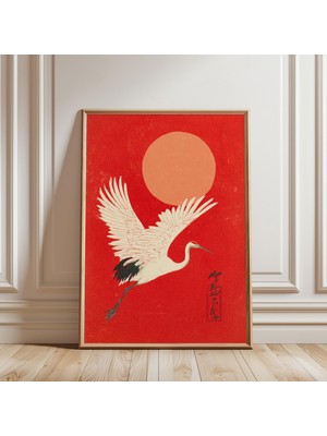 Ninastore Turnalar ve Güneş Posteri Japon Ukiyo-E Tarzı Illüstrasyon