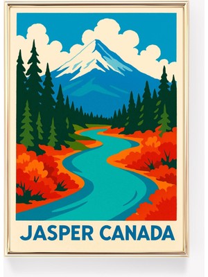 Ninastore Vintage Jasper Kanada Seyahat Posteri Baskı Duvar Sanatı Kanvas Tablo