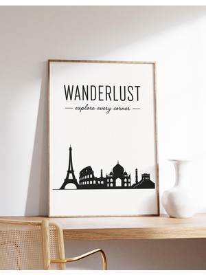 Ninastore Seyahat Tutkusu Duvar Sanatı Küresel Simgeler Posteri Eyfel Kulesi Kolezyum Tac Mahal Baskısı Dünya