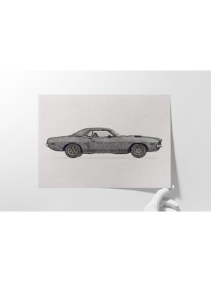 Ninastore Plymouth Barracuda Muscle Car Posteri: Klasik Otomotiv Sanatı (Dijital Indirme)