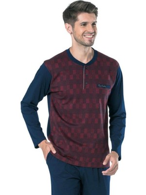 GOLDOREMİ Pierre Cardin 5431 Erkek Üç Düğmeli Cepli Pijama Takımı