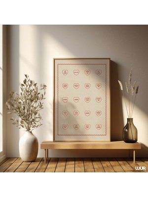 Ninastore Retro Sevgililer Günü Duvar Sanatı, Sevgili Kırmızı Baskılı Poster, Romantik Dijital Baskı, Ev Dekor