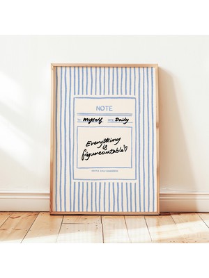 Ninastore Her Şey Çözülebilir - Yazdırılabilir Minimalist Olumlu Onaylama Posteri - Nötr Duvar Dekoru