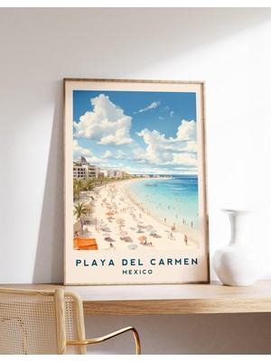 Ninastore Playa Del Carmen Seyahat Posteri | Meksika Seyahat Dekorasyonu | Meksika Posteri | Playa Del Carmen
