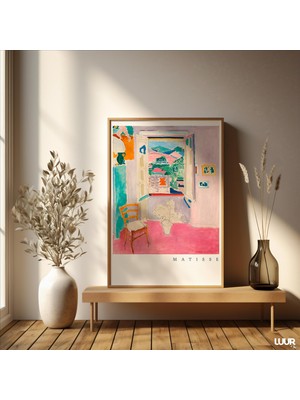 Ninastore Matisse Pembe Soyut Sanat Baskısı: Açık Pencere Yağlı Boya Tarzı (Dijital Indirme)