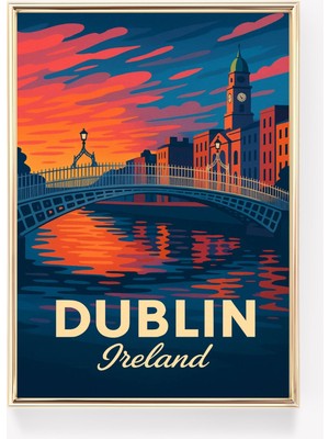 Ninastore Dublin Irlanda Seyahat Posteri Dublin Duvar Sanatı Irlanda Baskısı Dublin Kanvas Dekor Vintage Dubli