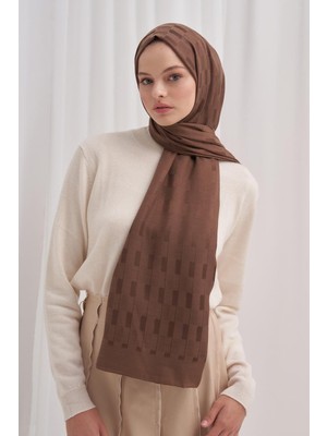 Küllü Kahve Carell Küpçizgi Jakar Italyan Ipekli Şal