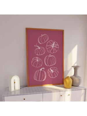 Ninastore Balkabağı Baskısı | Dijital Sanat Indirme | Rustik Sonbahar Duvar Dekoru | Elle Çizilmiş Balkabağı D