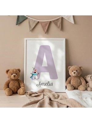Ninastore Çocuklar Için Kişiselleştirilmiş Alfabe Isim Posteri (Dijital Indirme)