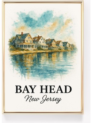 Ninastore Vintage Bay Head New Jersey Posteri Baskı Duvar Sanatı Dekoru Kanvas Baskı Seyahat Hediyesi