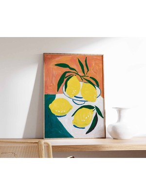 Ninastore Yemek Masası Yemek Baskısı Limon Posteri Retro Yemek Sanatı Mutfak Posteri Mutfak Dekorasyonu Yemek