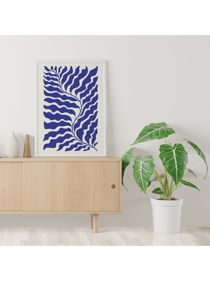 Ninastore Matisse Botanik Sergisi Baskısı | Dijital Sanat Indirme | Mavi Kağıt Kesimleri Fransız Soyut Baskı S