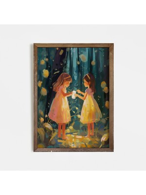 Ninastore Ateşböceği Kardeşler Baskısı: Hayalperest Kız Çocuk Odası Için Büyülü Duvar Sanatı (Dijital Indirme)