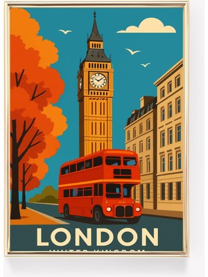 Ninastore Westminster Vintage Seyahat Posteri Londra Duvar Sanatı Westminster Baskısı Retro Duvar Dekoru Birle