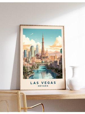 Ninastore Las Vegas Seyahat Posteri | Nevada Seyahat Dekorasyonu | Nevada Posteri | Las Vegas Baskısı | Seyaha