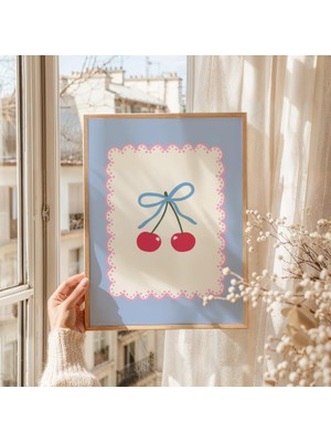 Ninastore Mavi Kiraz Baskılı Dijital Sanat Eseri Indirilebilir Meyve Duvar Sanatı Mutfak Sanat Baskısı Trend D