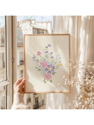 Ninastore Ilkbahar Çiçek Buketi Baskısı Dijital Sanat Indirme Kır Evi Tarzı Yazdırılabilir Duvar Sanatı Büyüka