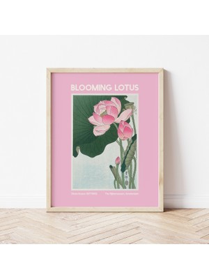 Ninastore Açmış Lotus Çiçeği Baskısı | Dijital Sanat Indirme | Pembe Japon Tarzı Yazdırılabilir Sanat Posteri