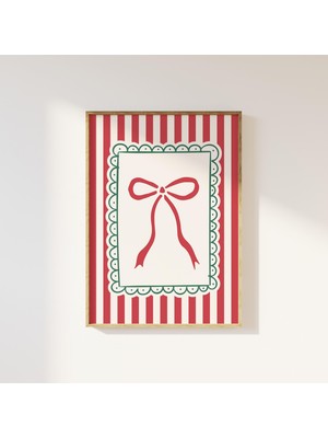 Ninastore Çizgili Noel Duvar Sanatı Dijital Sanat Indirme Neşeli Noel Kurdele Baskısı Modaya Uygun Tatil Duvar