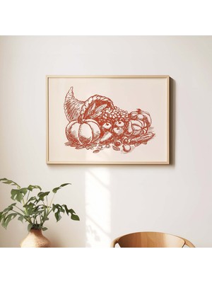 Ninastore Bereket Boynuzu Baskısı | Dijital Sanat Indirme | Şükran Günü Duvar Sanatı | Arkadaşlarla Şükran Gün