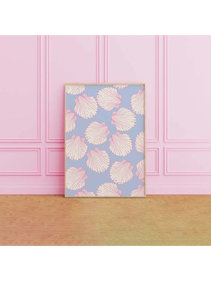 Ninastore Deniz Kabukları Baskısı | Dijital Sanat Indirme | Sevimli Yaz Sanatı Baskısı | Kız Çocuklarına Özel