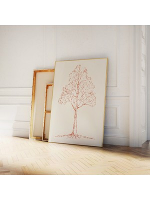 Ninastore Ağaç Çizimi Baskısı | Dijital Sanat Indirme | Rustik Çiftlik Evi Duvar Baskısı | Minimalist Sonbahar