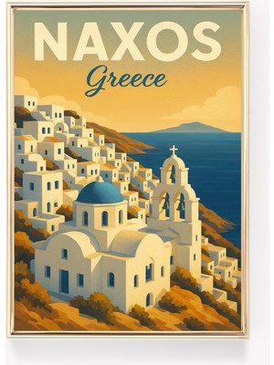 Ninastore Naxos Seyahat Posteri Yunanistan Duvar Sanatı Vintage Naxos Baskısı Yunan Dekorasyonu Hediye