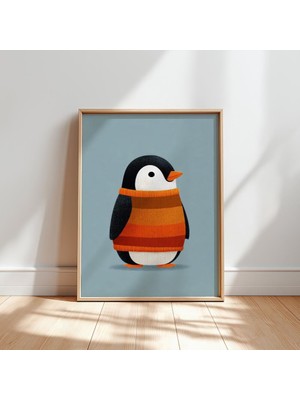 Ninastore Penguen Temalı Çocuk Odası Baskısı: Kış Hayvanları Illüstrasyonu (Dijital Indirme)