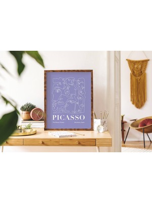 Ninastore Picasso Çizim Baskısı | Dijital Sanat Indirme | Soyut Mavi Picasso Yazdırılabilir Sanat Eseri | Şık