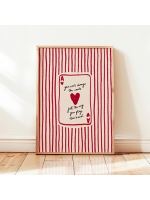 Ninastore Kartları Değiştiremezsin Yazdırılabilir Kupa Ası Posteri Pozitif Motivasyonel Duvar Dekoru