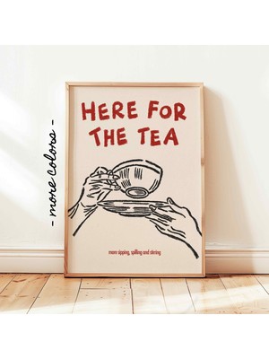 Ninastore Çay Içmeye Geliyorum Baskılı Retro Komik Çay Sever Posteri Vintage Mutfak Duvar Dekoru Çerçevesiz