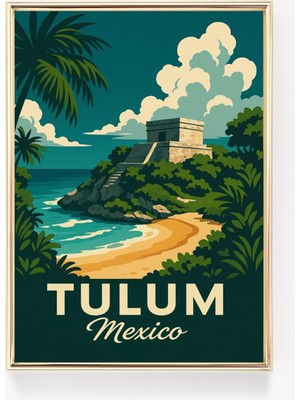 Ninastore Tulum Seyahat Posteri Meksika Duvar Sanatı Tulum Baskısı Vintage Kanvas Dekor Meksika Hediyesi Tulum