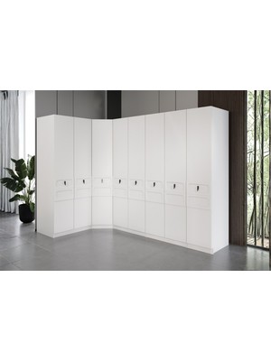 Doressa Rain 8 Kapılı Köşe Gardırop