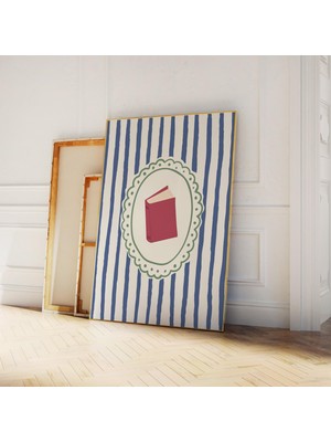 Ninastore Çizgili Kitap Baskısı: Trend Kitap Kulübü Dekorasyonu (Dijital Indirme)