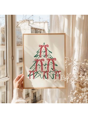 Ninastore Noel Ağacı Baskısı Dijital Sanat Indirme Neşeli Noel Dekorasyonu Sevimli Tatil Duvar Sanatı Trend No