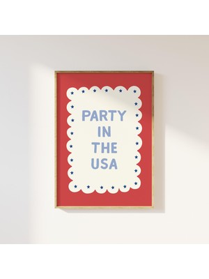 Ninastore Abd'de Parti Sanat Baskısı Dijital Sanat Indirme Sevimli 4 Temmuz Sanat Baskıları Trend Amerikan Duv