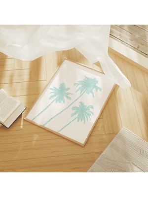 Ninastore Palmiye Ağaçları Çizim Baskısı Dijital Sanat Indirme Sevimli Yaz Sanatı Baskısı Kız Çocuk Duvar Sana